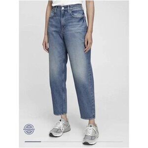GAP High Rise Barrel Leg Jeans - Light Blue